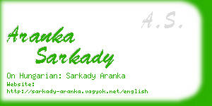 aranka sarkady business card